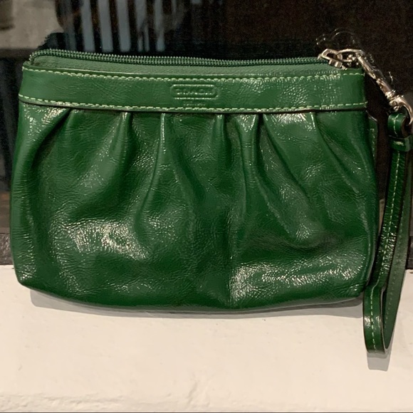Coach Green Patent Leather Clutch Wristlet - Picture 11 of 12